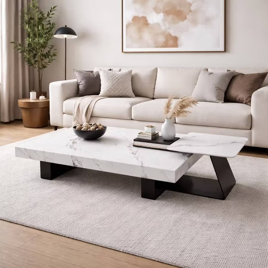 EasyLoft Verona Modern Marble Effect Coffee Table - Image 3