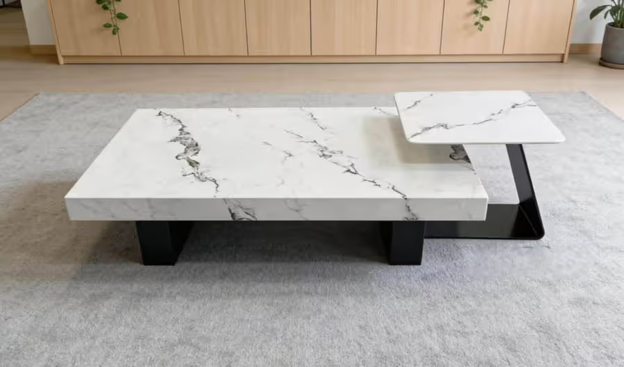 EasyLoft Verona Modern Marble Effect Coffee Table - Image 2