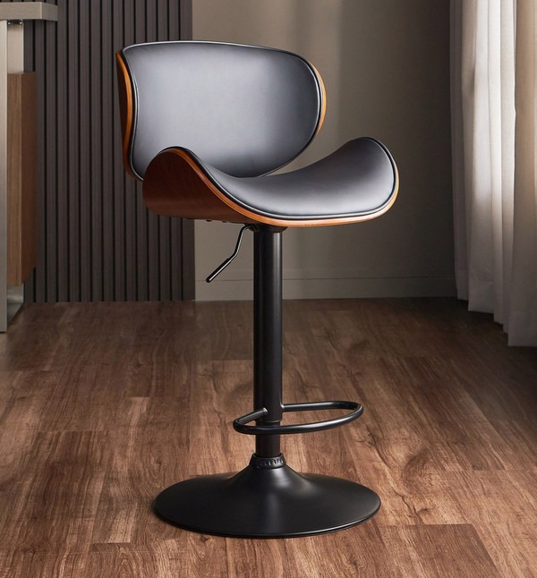 Modern Adjustable Swivel Bar Stool | PU Leather Kitchen Counter Chair - Image 2