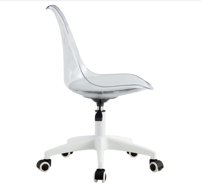 Transparent Office Chair – Adjustable Acrylic Swivel Desk Chair - Image 2