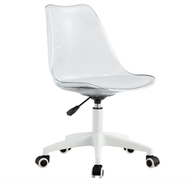 Transparent Office Chair – Adjustable Acrylic Swivel Desk Chair