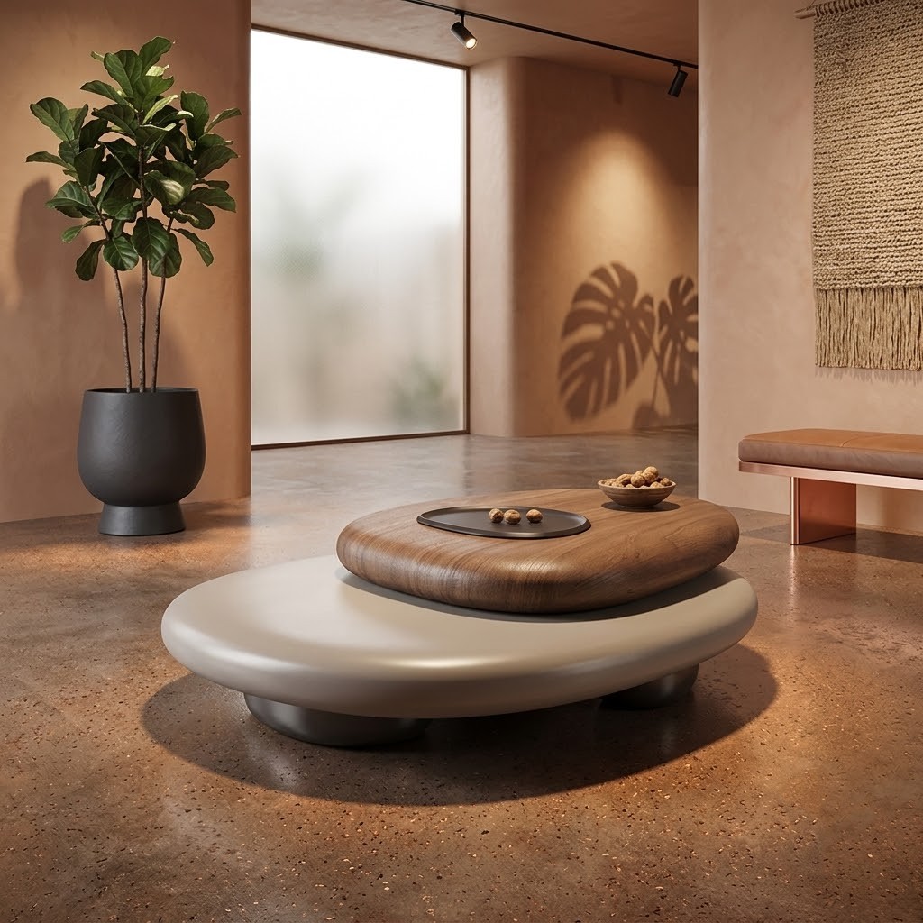 Modern Pebble Nesting Coffee Table Set - Image 3