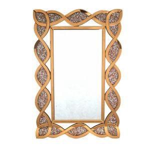 Gold Interlocking Wave Decorative Mirror