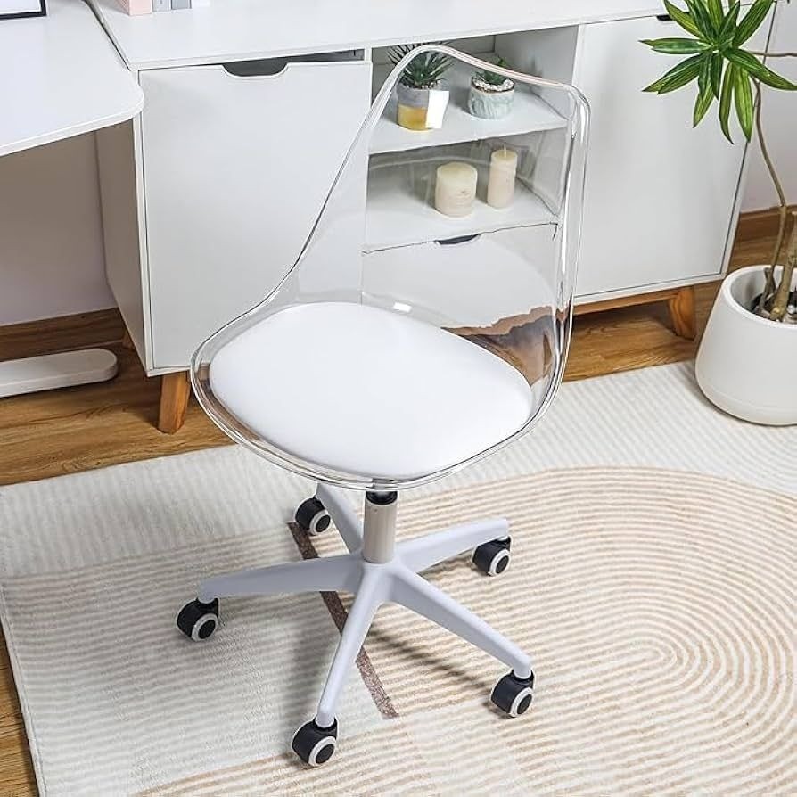 Transparent Office Chair – Adjustable Acrylic Swivel Desk Chair - Image 3
