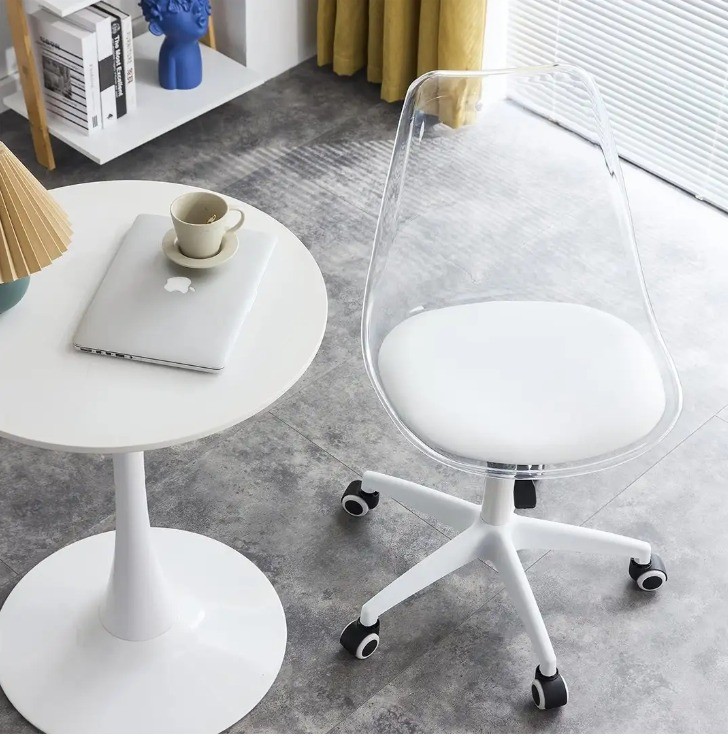Transparent Office Chair – Adjustable Acrylic Swivel Desk Chair - Image 4
